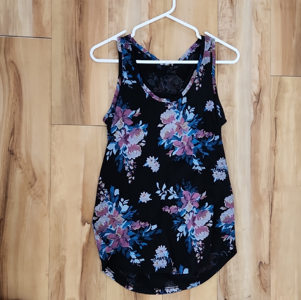 Kismet Black Floral Tank Top